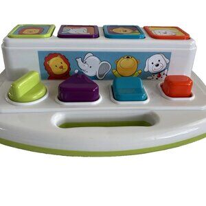 Battat Pop-Up Pals Push & Pop Up Toy for Toddlers Colors Shapes Animals